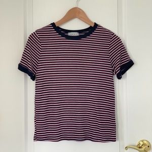 Red, White, & Navy Blue Striped T-Shirt